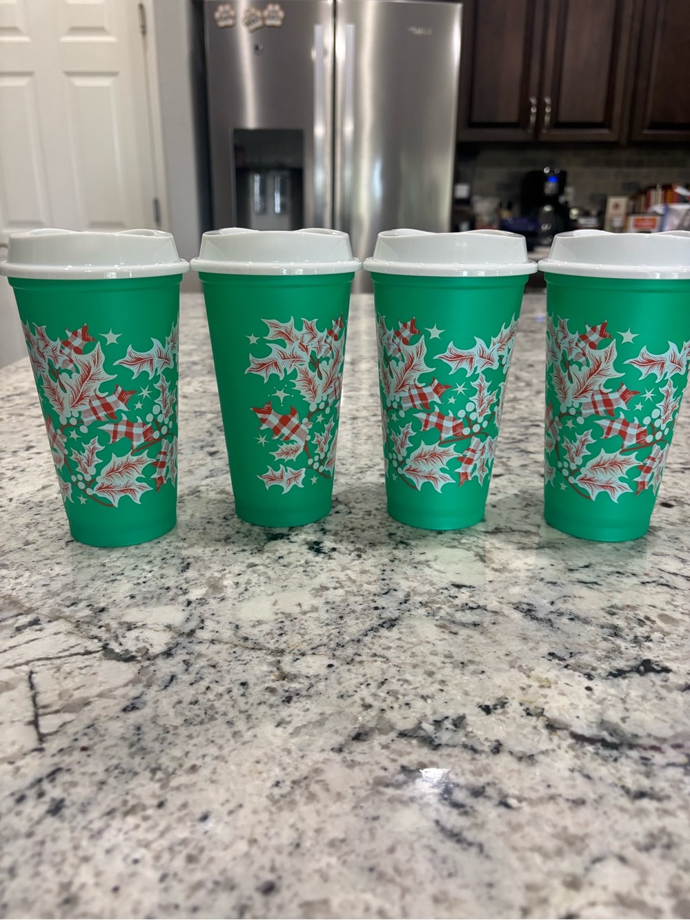 Festive Starbucks 2024 Holiday Reusable Hot Cups - Set of 4 🎄